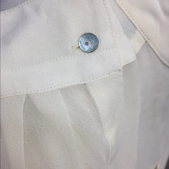 Hugo Boss Orange Women Long Sleeve Blouse Cream Distress Collar Light Sillouette - Picture 8 of 12